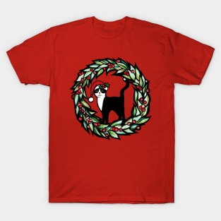 Christmas Tuxedo Cat T-Shirt